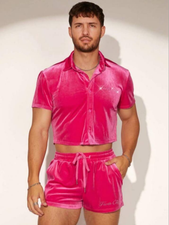 Men's Velvet Super Soft Sleepwear Shirt & Short Set